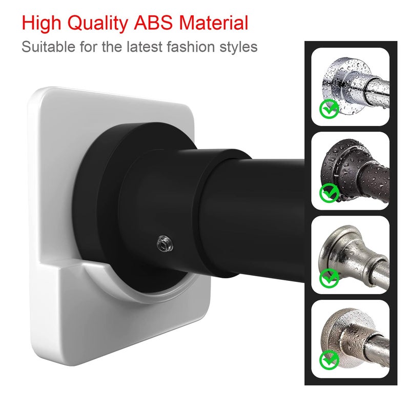 ICERO Adhesive Shower Curtain Rod Holder | No Drilling, Sticking them up Or Easy places to drill for a fixture | Strong Hold | 2 Pack, Black (Rod Not Included) - Image 3